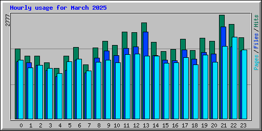 Hourly usage for March 2025